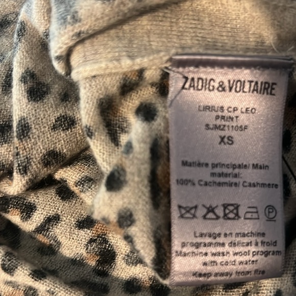 Zadig & Voltaire Lirius Leo CP 100% Cashmere Animal Print Leopard Sweater - Picture 8 of 8